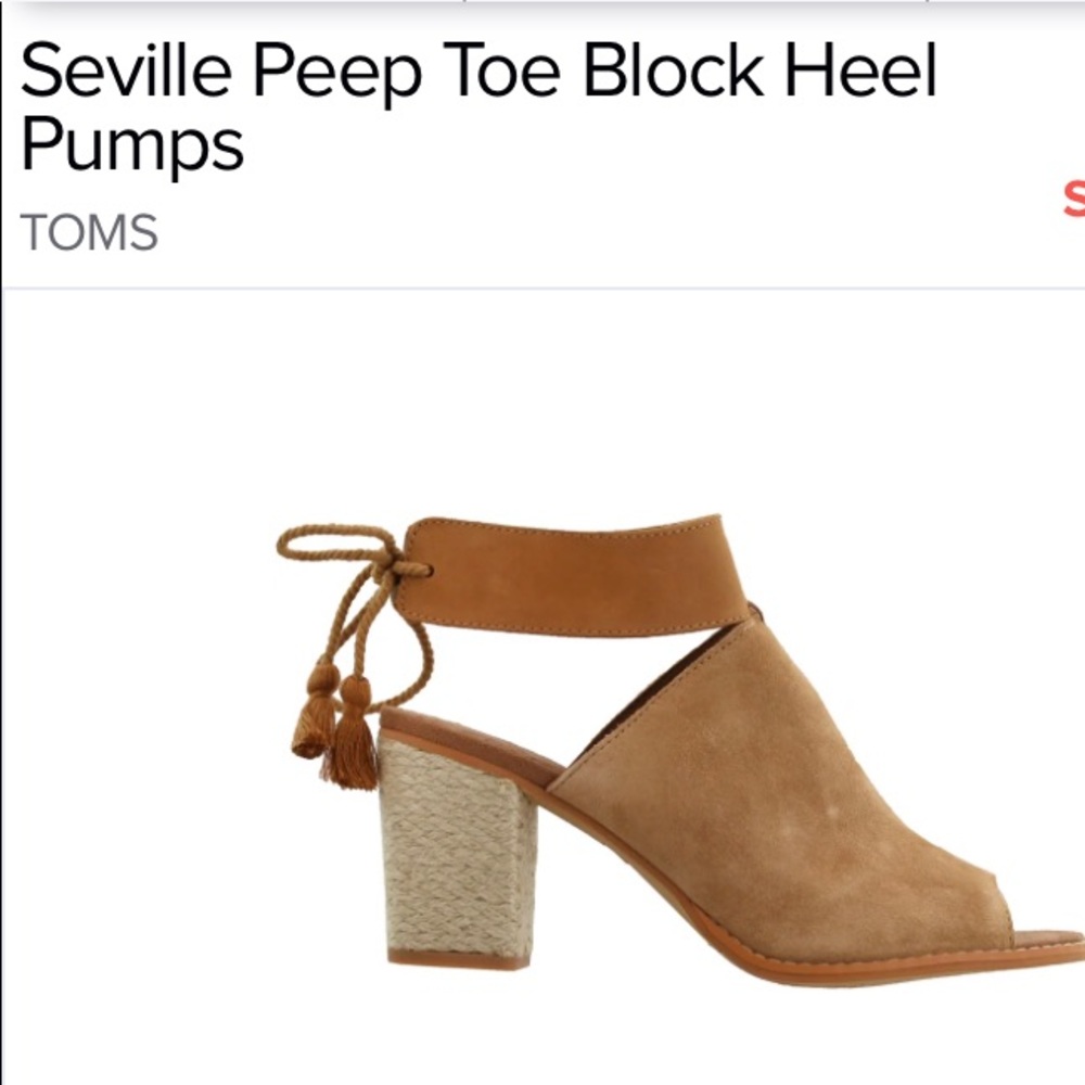 Tom’s peep toe block heel pumps